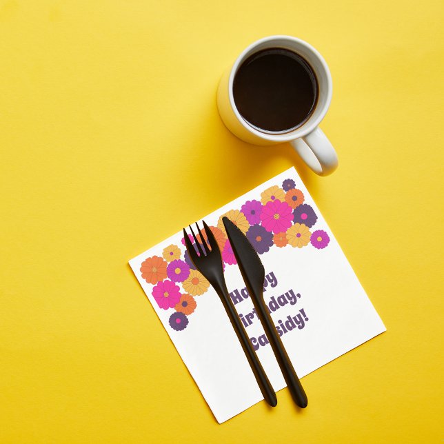 Groovy Lila und Pink Hippie Blume Power Serviette (Von Creator hochgeladen)