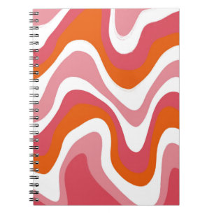 Groovy Liquid Orange und Pink Wavy Notizblock