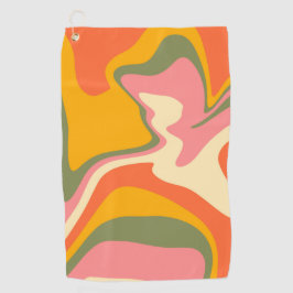 Groovy Liquified Marble Retro 60er Vintage Car Golfhandtuch