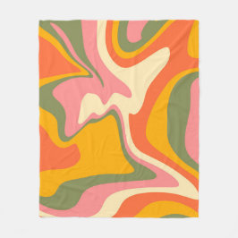 Groovy Liquified Marble Retro 60er Vintages Party Fleecedecke