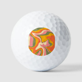 Groovy Liquified Marble Retro 60er Vintages Party Golfball