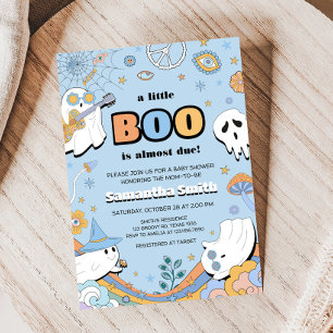 Groovy Little Boo Halloween Babydusche Einladung
