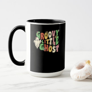 Groovy Little Ghost With Vintage Flowers Halloween Tasse