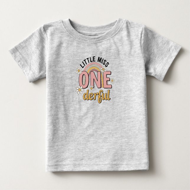 Groovy Little Miss ONE-derful 1st Birthday Tee (Vorderseite)