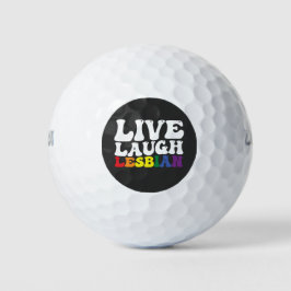 Groovy Live Laugh Lesbian LGBT Pride Golfball