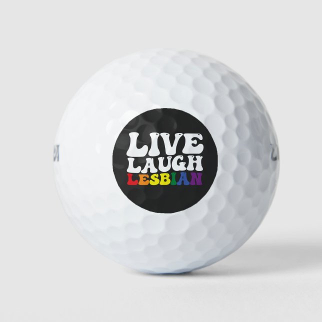 Groovy Live Laugh Lesbian LGBT Pride Golfball (Vorderseite)