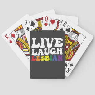 Groovy Live Laugh Lesbian LGBT Pride Spielkarten