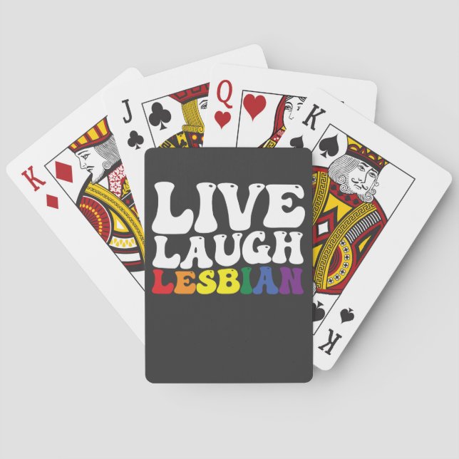 Groovy Live Laugh Lesbian LGBT Pride Spielkarten (Rückseite)