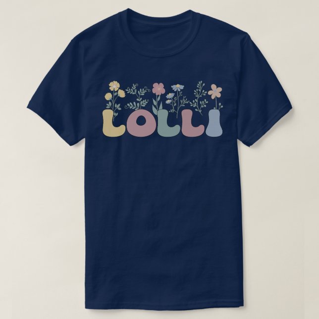 Groovy Lolli Großmutter Blume Lolli Oma  T-Shirt (Design vorne)