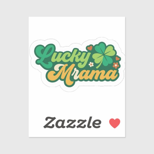 Groovy Lucky Mama Clover Retro 70s Floral Sticker (Blatt)