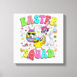 Groovy Lustiger Hase Ei Küken Ostern Squad Tag Män Leinwanddruck