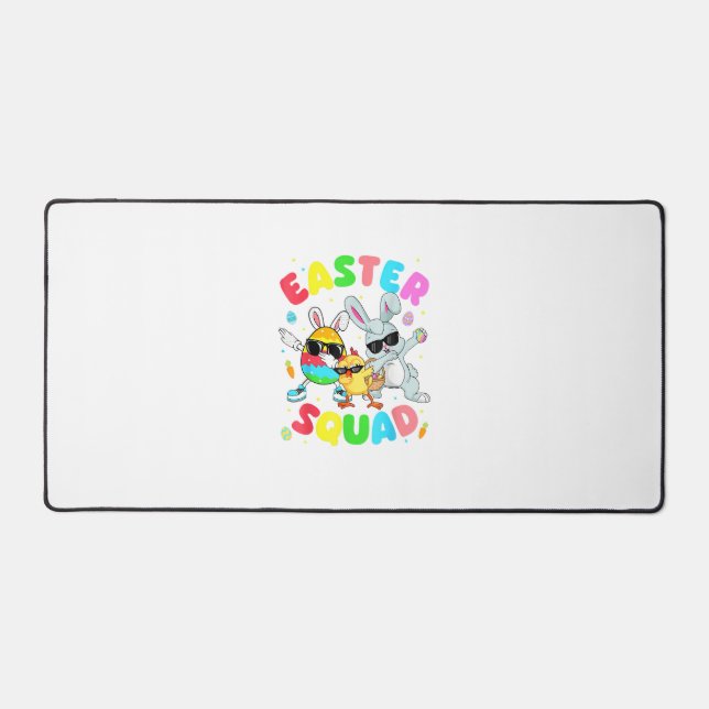 Groovy Lustiger Kaninchen-Ei-Küken-Ostern-Squad-Ta Schreibtischunterlage (Vorderseite)