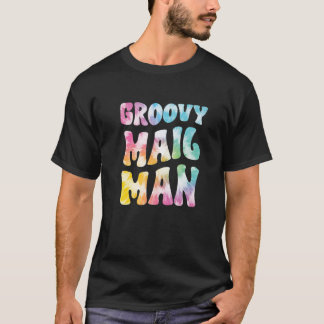 Groovy Mailman Retro Gefärbte Krawatte Funny Mail  T-Shirt