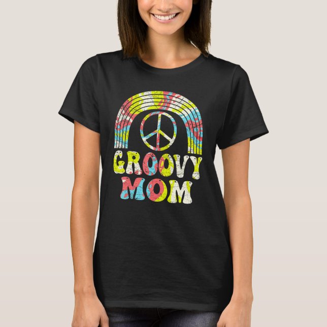 Groovy Mama 70er Ästhetische Nostalgie 1970er Retr T-Shirt (Vorderseite)