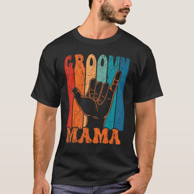 Groovy Mama 70er Ästhetische Nostalgie 1970er Retr T-Shirt (Vorderseite)