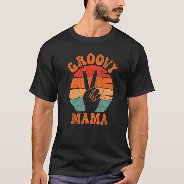 Groovy Mama 70er Ästhetische Nostalgie 1970er Retr T-Shirt (Vorderseite)