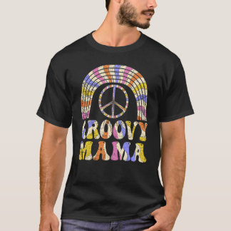 Groovy Mama 70er Ästhetische Nostalgie 1970er Retr T-Shirt