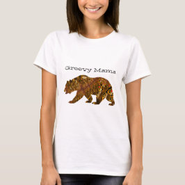 Groovy Mama Bear Fraktal Silhouette Typografie T-Shirt