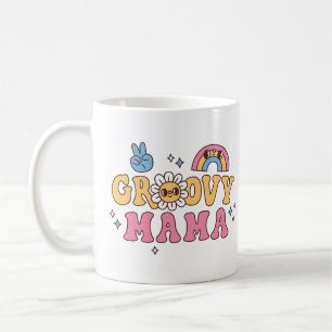 Groovy Mama Hippie Blume und Regenbogen Kaffeetasse