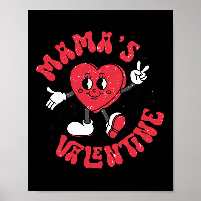 Groovy Mama ist meine Valentine Niedlich Heart Boy Poster (Vorne)