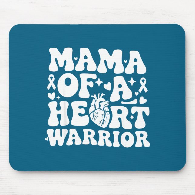 Groovy Mama Of A Heart Warrior Chd Awareness Heart Mousepad (Vorne)