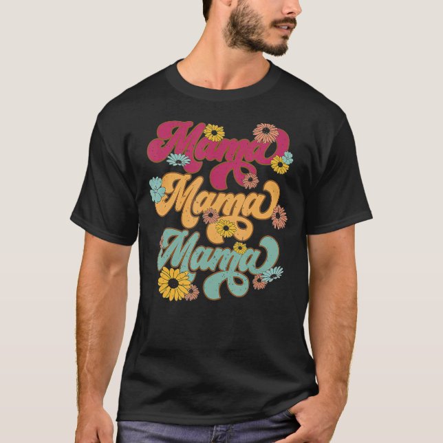 Groovy mama one thankful mama thanksgiving mors da T-Shirt (Vorderseite)