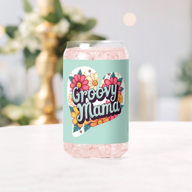Groovy Mama Retro Floral 70er Ästhetische Gestaltu Dosenglas (Insitu (Hochzeit))