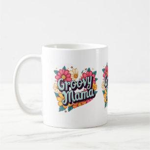 Groovy Mama Retro Floral 70er Ästhetische Gestaltu Kaffeetasse