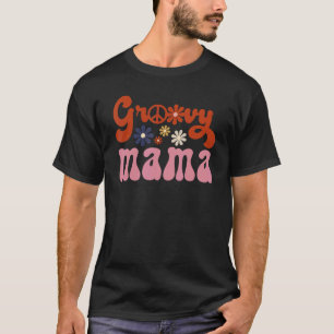 Groovy Mama Retro Matching Family Blume Mama T-Shirt