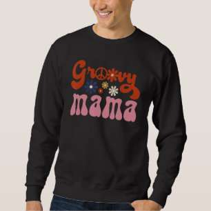 Groovy Mama Retro passende Familienblumen Mutti Sweatshirt
