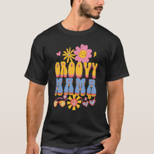 Groovy Mama Retro Regenbogen Bunte Blumen Passend T-Shirt