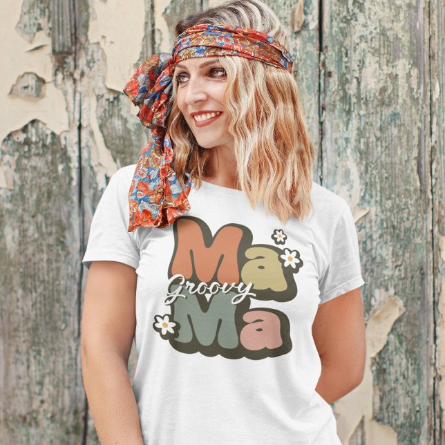 Groovy Mama Retro Womens T - Shirt (Von Creator hochgeladen)