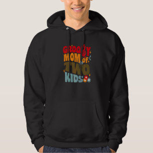Groovy Mama von zwei Kindern Retro Wavy 70er Jahre Hoodie