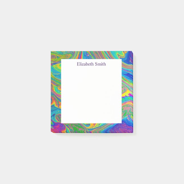 Groovy Marble gegossene Farbe Post-it Klebezettel (Vorderseite)