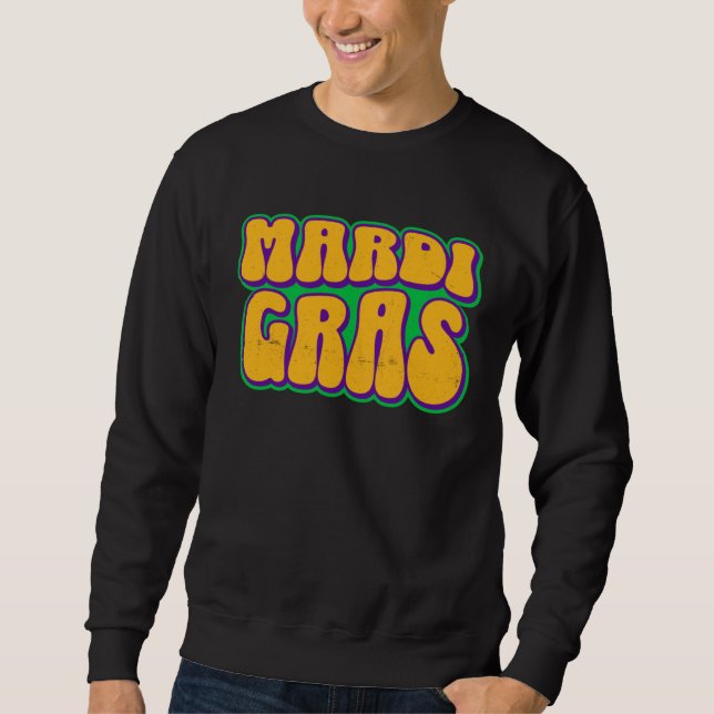 Groovy Mardi Gras Vintage Retro Masquerade Costume Sweatshirt (Vorderseite)