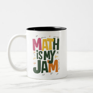 Groovy Math ist mein erster Tag zurück in die Schu Zweifarbige Tasse