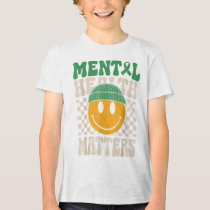 Groovy Mental Health Awareness Montag Psychische G Tri-Blend Shirt