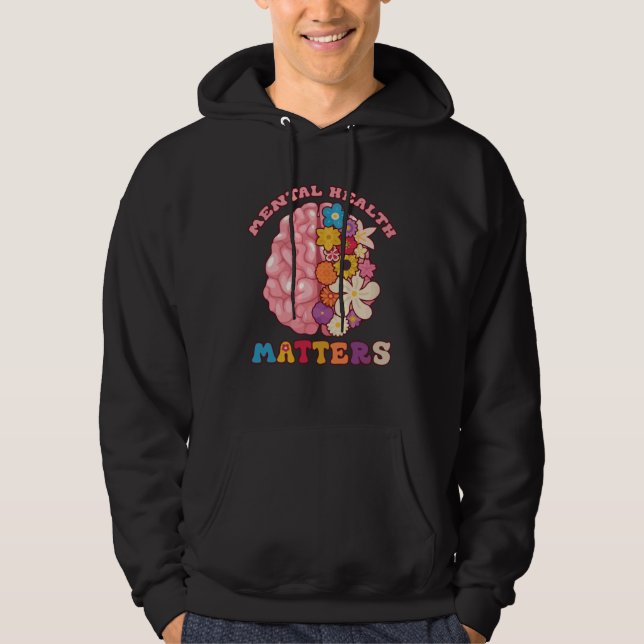 Groovy Mental Health Matters Human Brain Illness A Hoodie (Vorderseite)