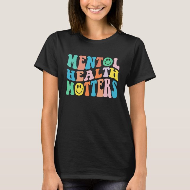 Groovy Mental Health Matters Human Brain Illness A T-Shirt (Vorderseite)