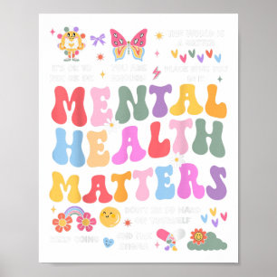 Groovy Mental Health S Mental Awareness Männer Fra Poster