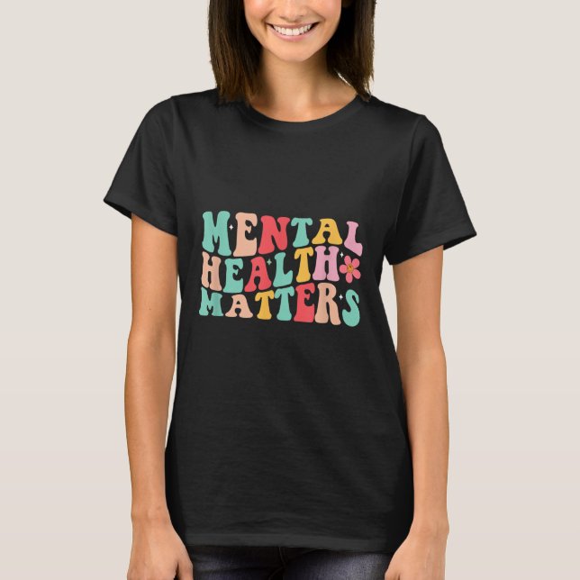 Groovy Mental Health S Shirt Mental Health Awarene (Vorderseite)