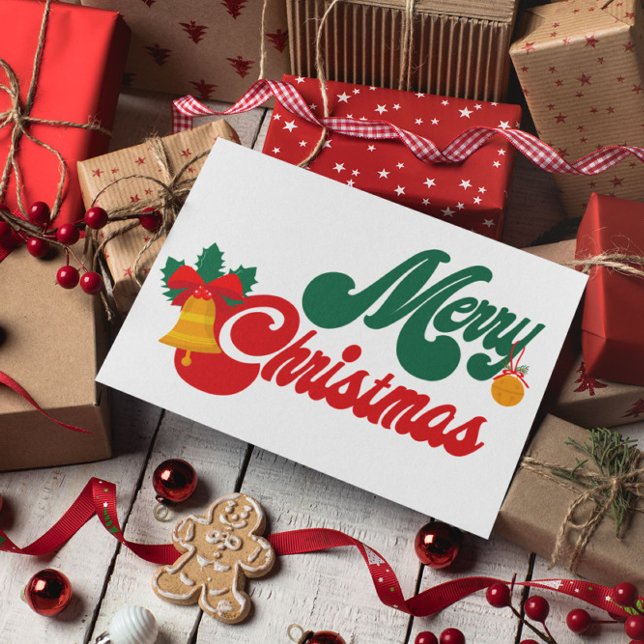 Groovy Merry Christmas Postkarte (Von Creator hochgeladen)