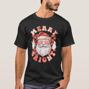 Groovy Merry und Bright Funny Santa Retro Christma T-Shirt