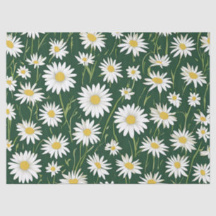 Groovy Mid Century Modern Daisy Floraal Seidenpapier