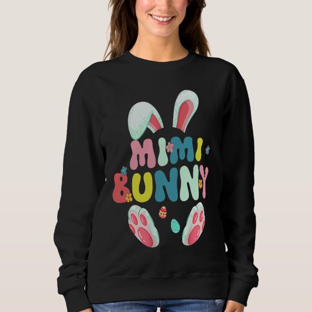 Groovy Mimi Bunny Cute Matching Family Easter Sweatshirt (Vorderseite)