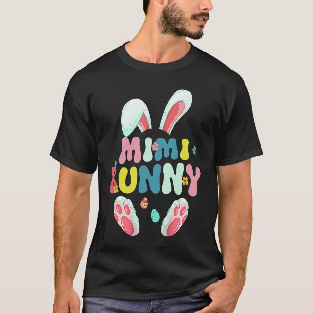 Groovy Mimi Bunny Cute Matching Family Easter T-Shirt (Vorderseite)