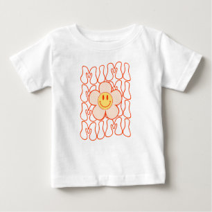 Groovy Mimi Happy Face Smile Niedlich Daisy Blume  Baby T-shirt