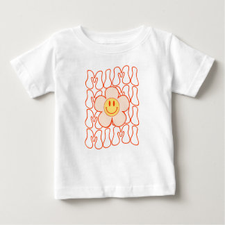 Groovy Mimi Happy Face Smile Niedlich Daisy Blume  Baby T-shirt