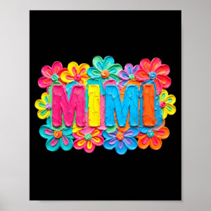 Groovy Mimi-Ton Stil farbenfrohes Blumendesign Poster