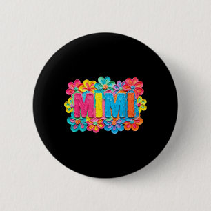 Groovy Mimi Ton Stil Farbige Blumen-Design Button